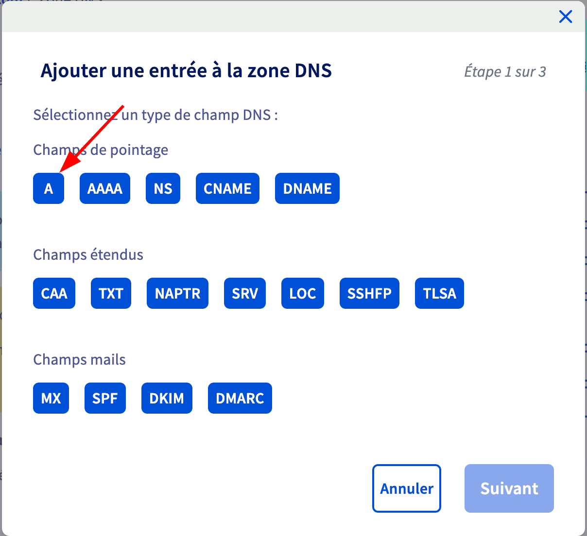 Ajouter entrée DNS
