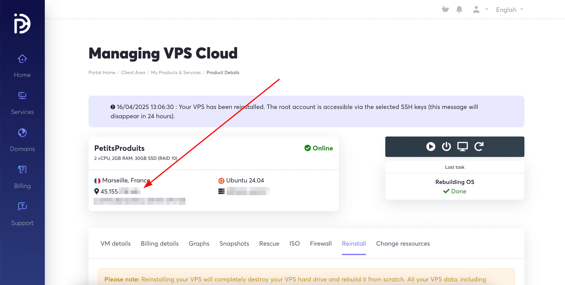 VPS activé